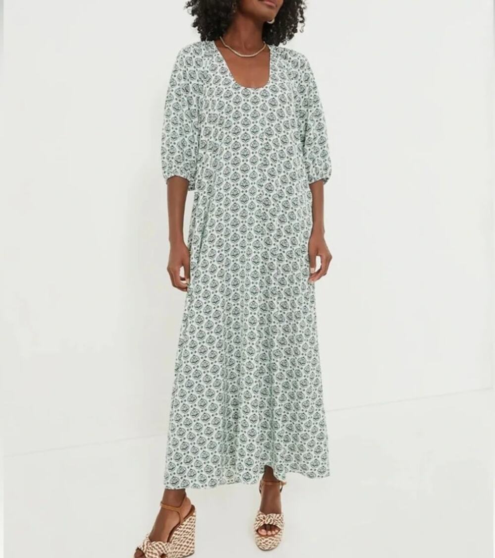 HYACINTH HOUSE Green Leaves Laurel Maxi Dress (XS)